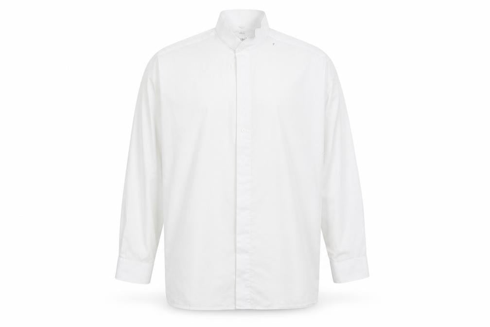Front view of Disley men’s white button-up one size