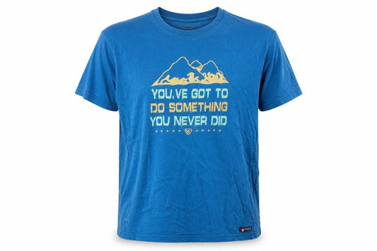 Front view of Tide & Sail men’s blue t-shirt, size M