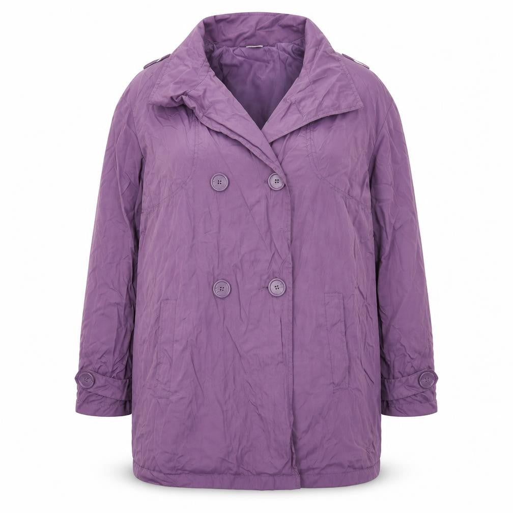 Front view of Movitex women’s purple jacket coat, size UK 16