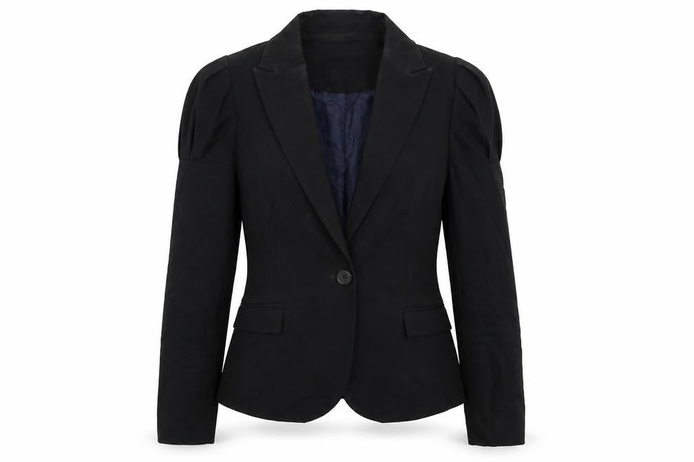 Front view of Zara women’s black jacket suit jacket, size S