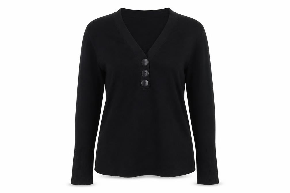 Front view of Klass women’s black jumper, size L