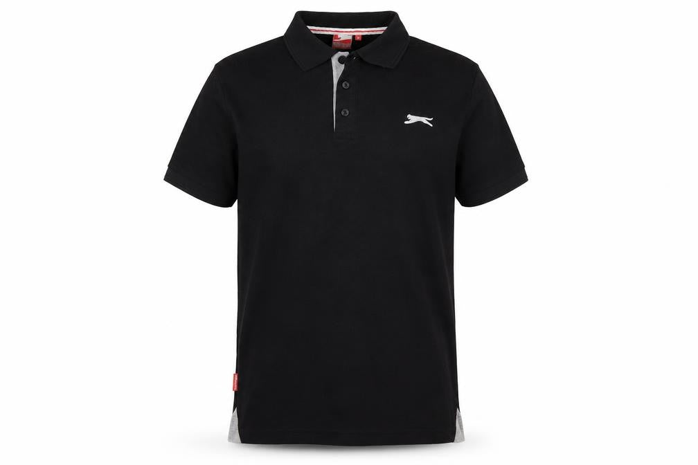 Front view of Slazenger men’s black polo, size S