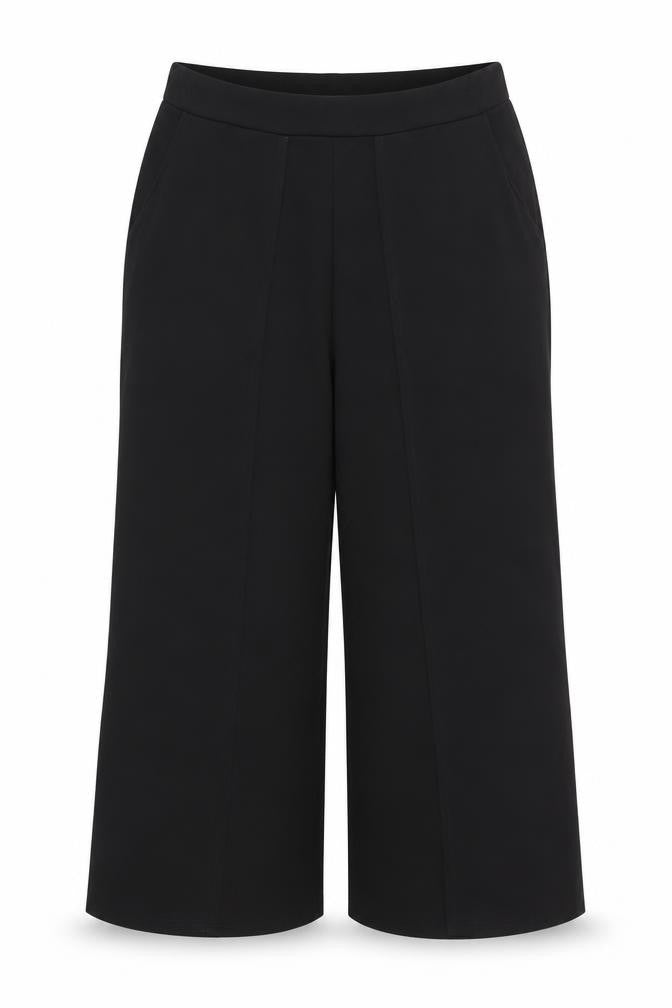 Front view of Lasula women’s black trousers, size UK 20, 29-inch leg