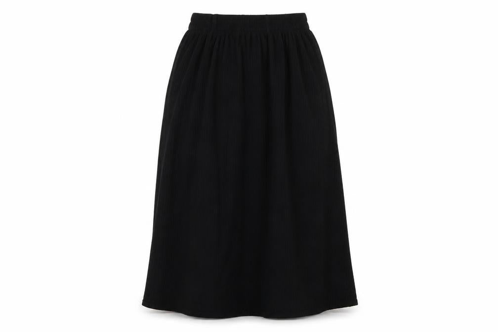 Owlana Womens Black Striped  Flare Skirt Size S