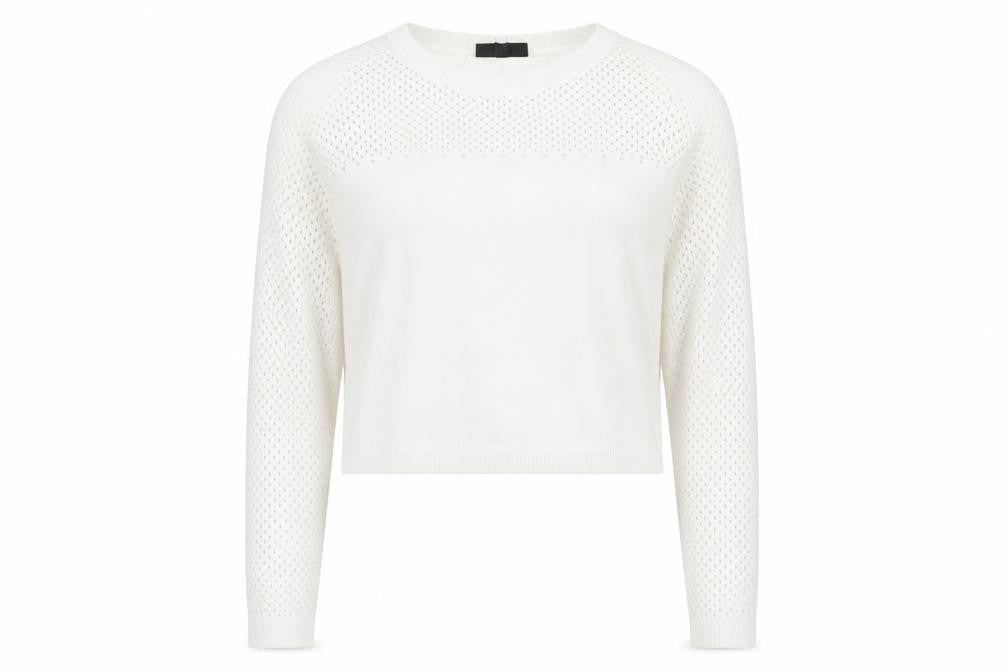 Topshop Womens Beige Polka Dot  Pullover Jumper Size 10  - holes on back and sleeves