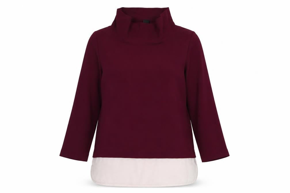 Front view of Atmosphere women’s purple basic blouse, size UK 10