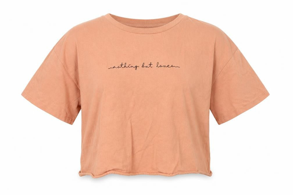 Front view of Topshop women’s orange basic t-shirt, size UK 12