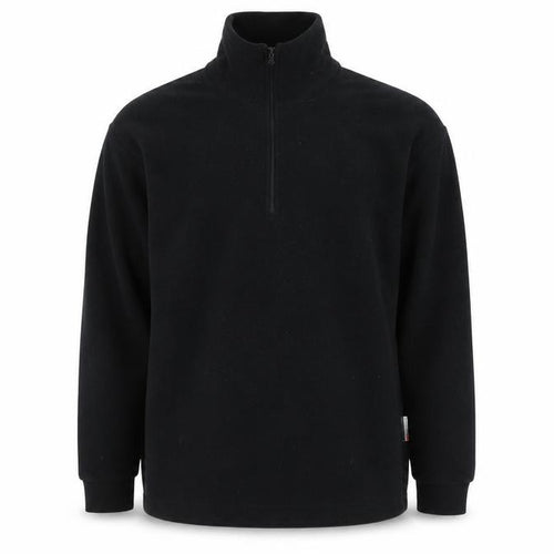 F.lli Campagnolo Mens Black  Fleece Henley Jumper Size M