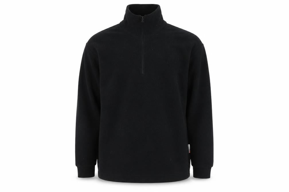 F.lli Campagnolo Mens Black  Fleece Henley Jumper Size M