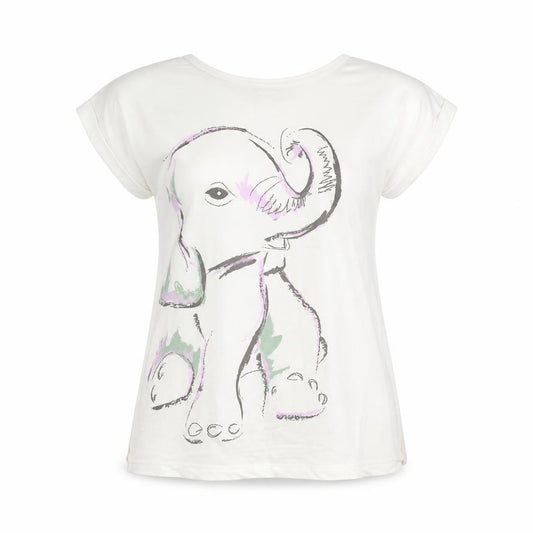 Front view of Avon women’s white basic t-shirt, size UK 12