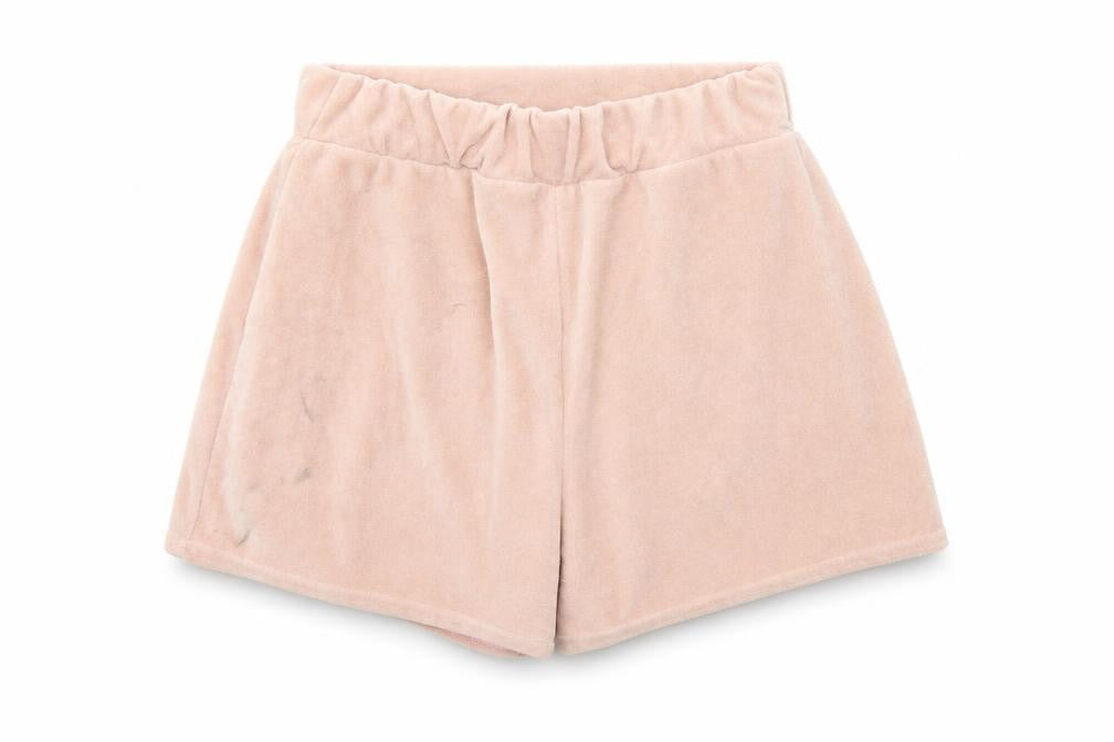 Front view of MIF women’s pink sweat shorts, size UK 24, in