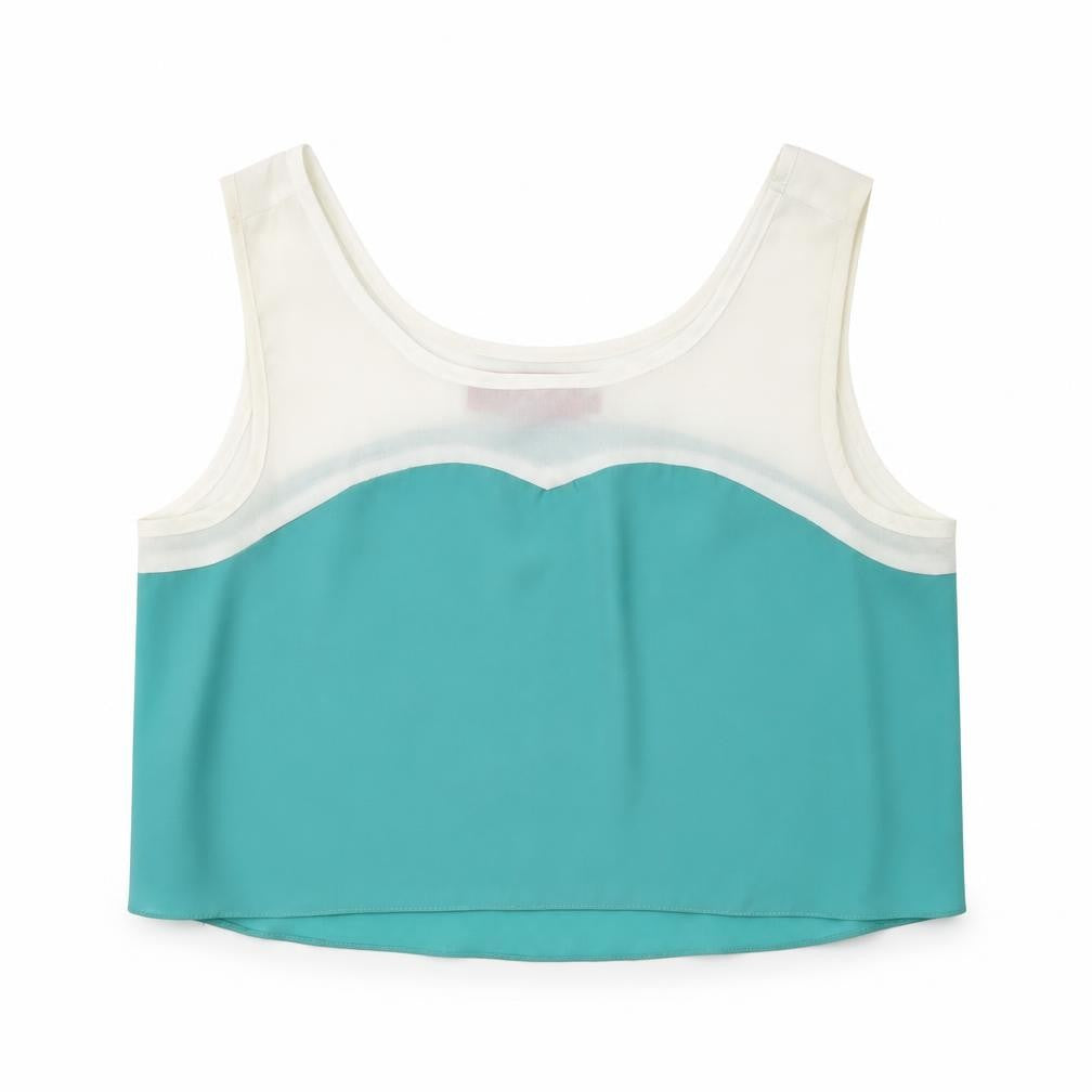 Front view of Boohoo women’s green basic blouse, size UK 10