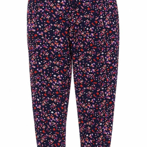 keep well Womens Black Floral  Trousers  Size 10 L24 in