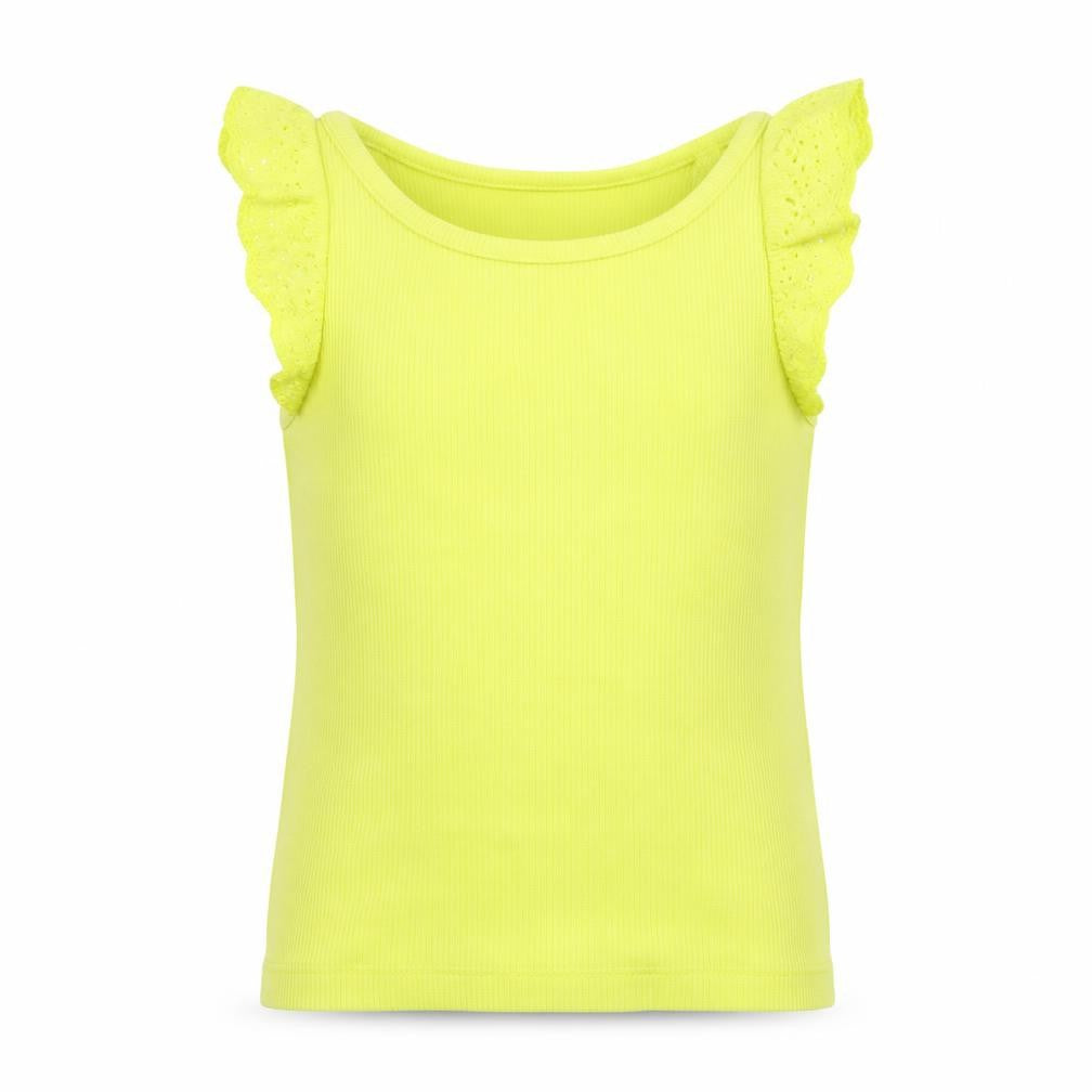 Front view of F&F girls’ yellow basic tank, size 12-18, months