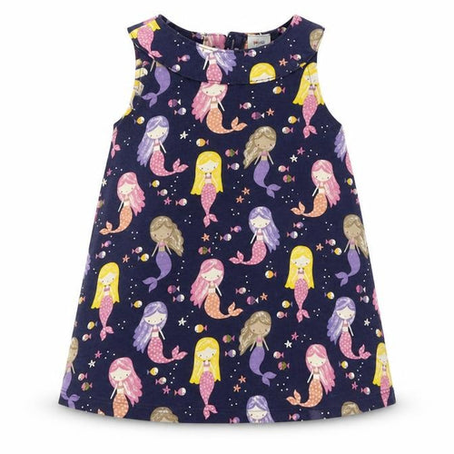 Mini Club Girls Blue Geometric  T-Shirt Dress  Size 12-18 Months
