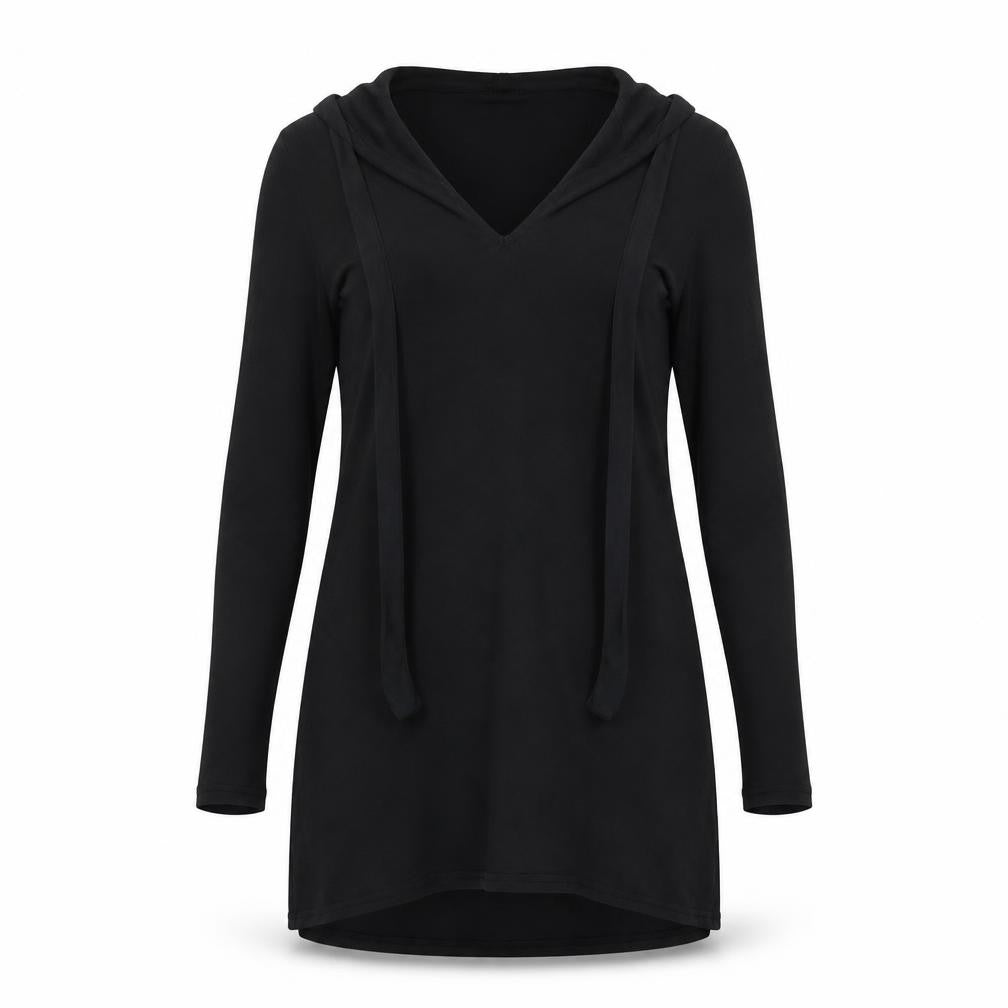 Front view of River Island women’s black t-shirt dress, size UK 6