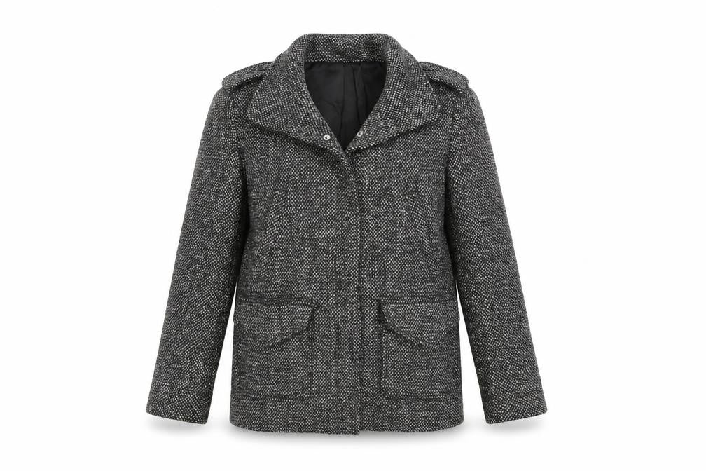 Front view of Gap women’s grey jacket coat, size UK 12