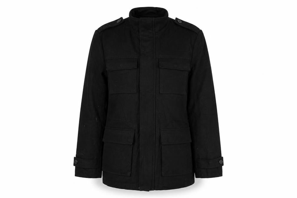 Front view of Linea women’s black jacket coat, size M