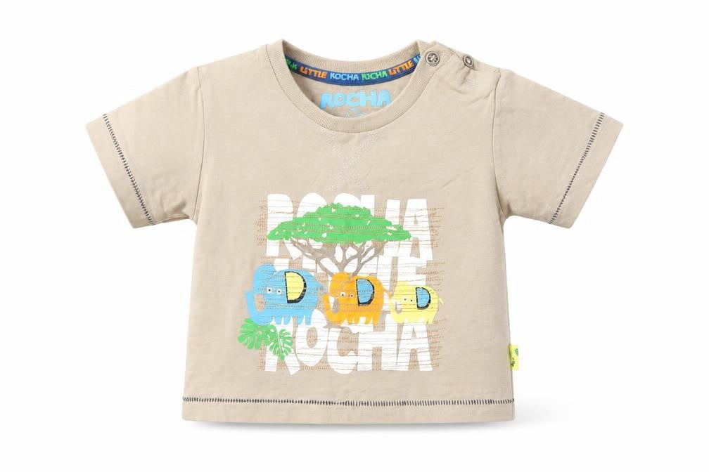 Front view of RJR.John Rocha boys’ brown basic t-shirt, size 3-6, months