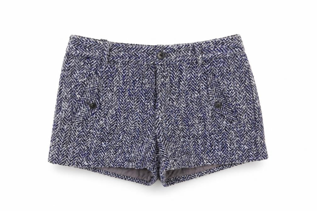 Front view of Gap women’s blue bermuda shorts, size UK 4