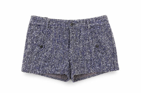 Front view of Gap women’s blue bermuda shorts, size UK 4