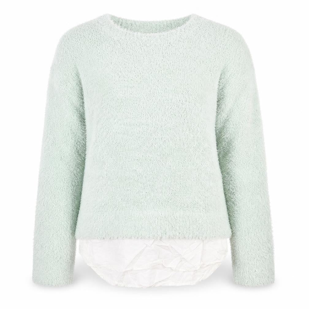 Front view of H&M girls’ green jumper, size 12, years