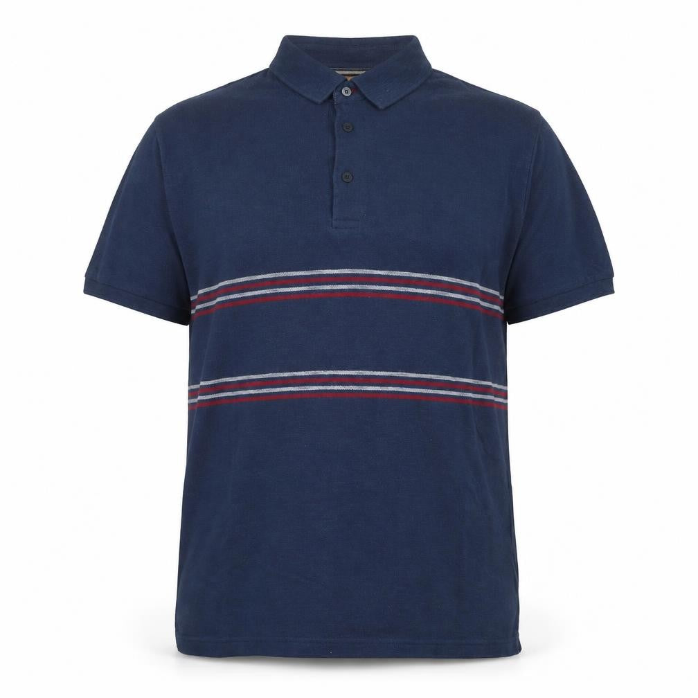 Front view of W&B men’s blue polo, size L