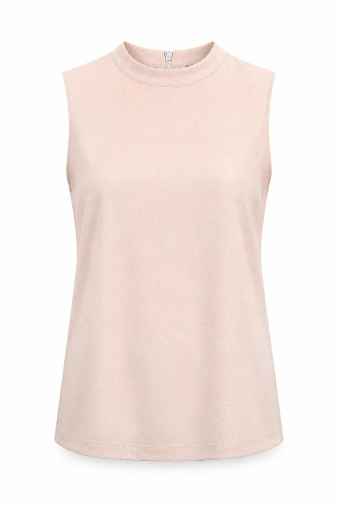 Front view of Dorothy Perkins women’s pink basic blouse, size UK 14