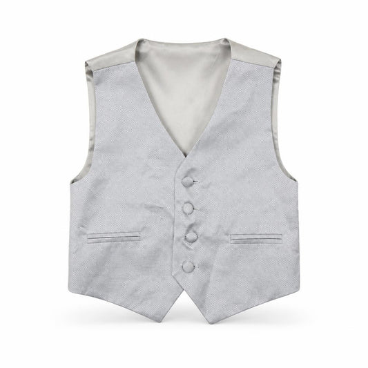 Front view of RJR.John Rocha boys’ grey jacket waistcoat, size 4, years