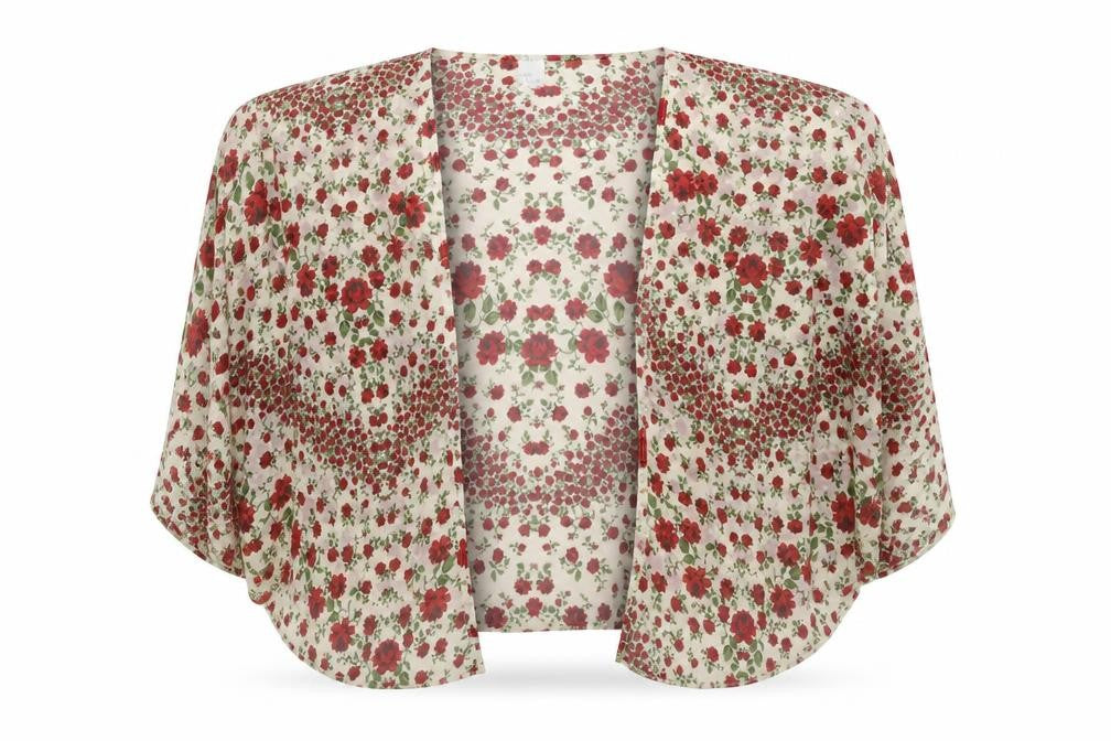 Front view of H&M women’s multicoloured floral cardigan jumper, size L