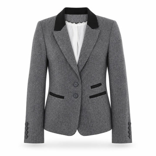 Front view of Next women’s grey jacket blazer, size UK 8