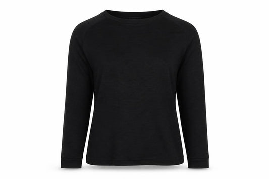 Front view of ASOS women’s black jersey basic t-shirt, size UK 10