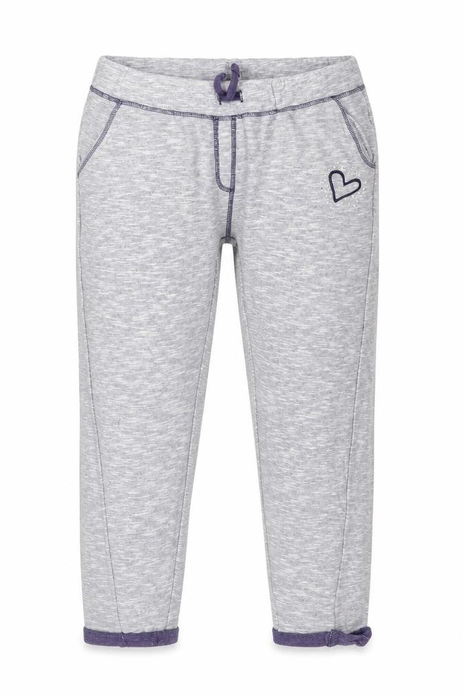 Front view of F&F girls’ grey solid jersey capri pyjama pants, size 8-9, years