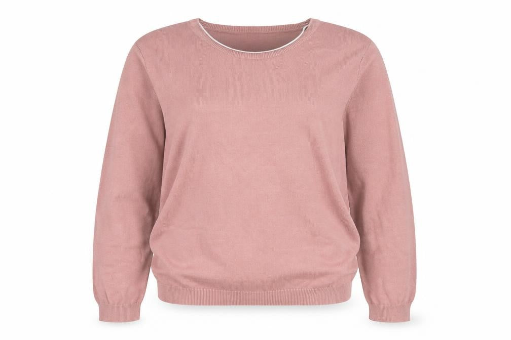 Front view of H&M women’s pink knit jumper, size M