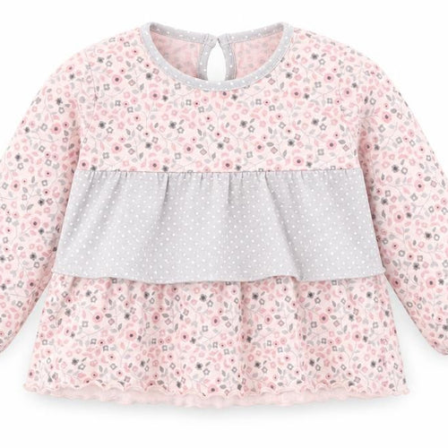 George Girls Pink Floral  Basic T-Shirt Size 9-12 Months