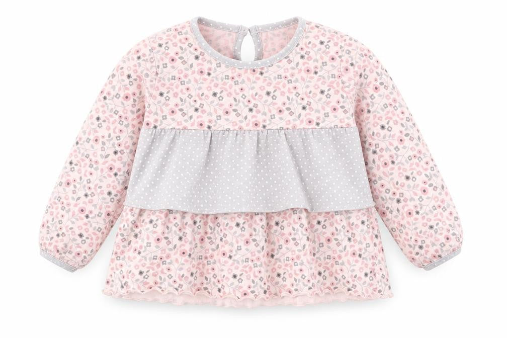 George Girls Pink Floral  Basic T-Shirt Size 9-12 Months