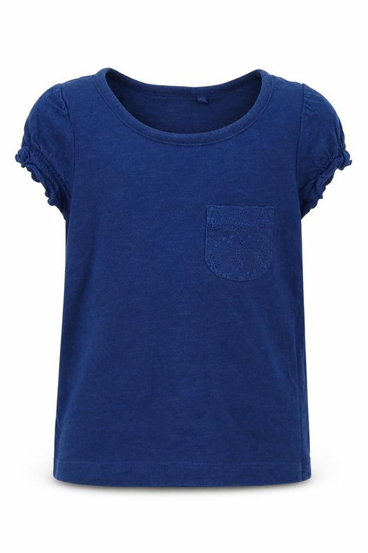 Front view of George girls’ blue basic t-shirt, size 2-3, years