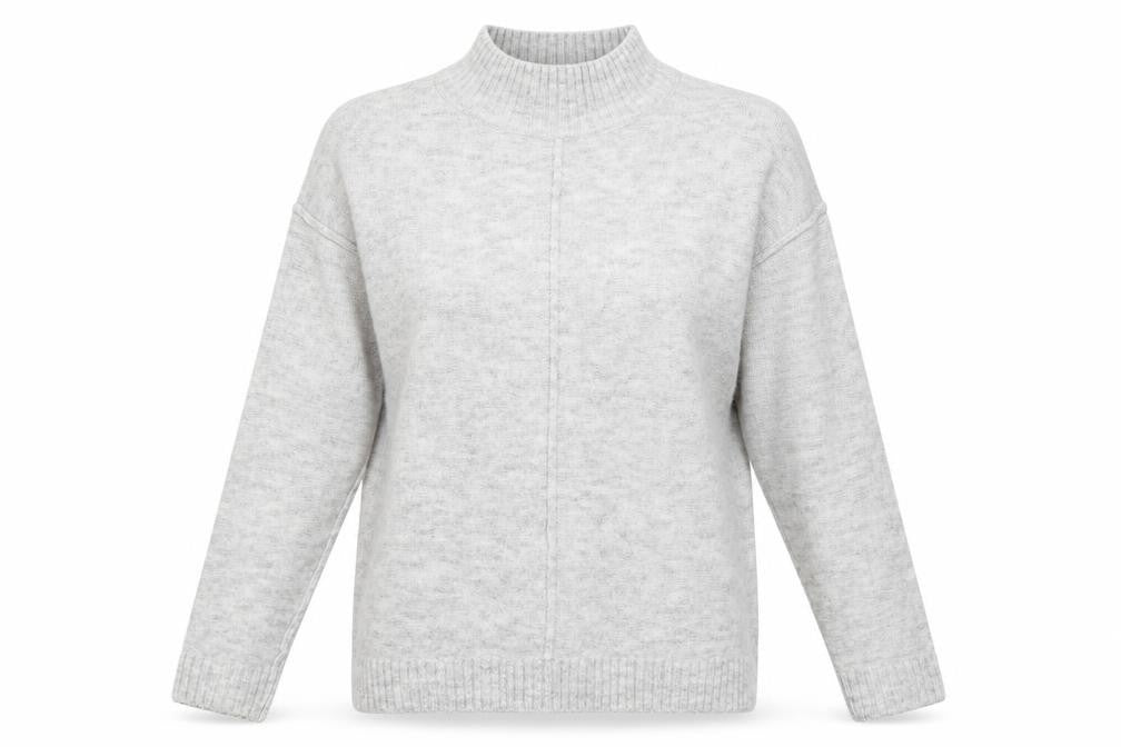 Front view of Primark women’s grey knit jumper, size XS