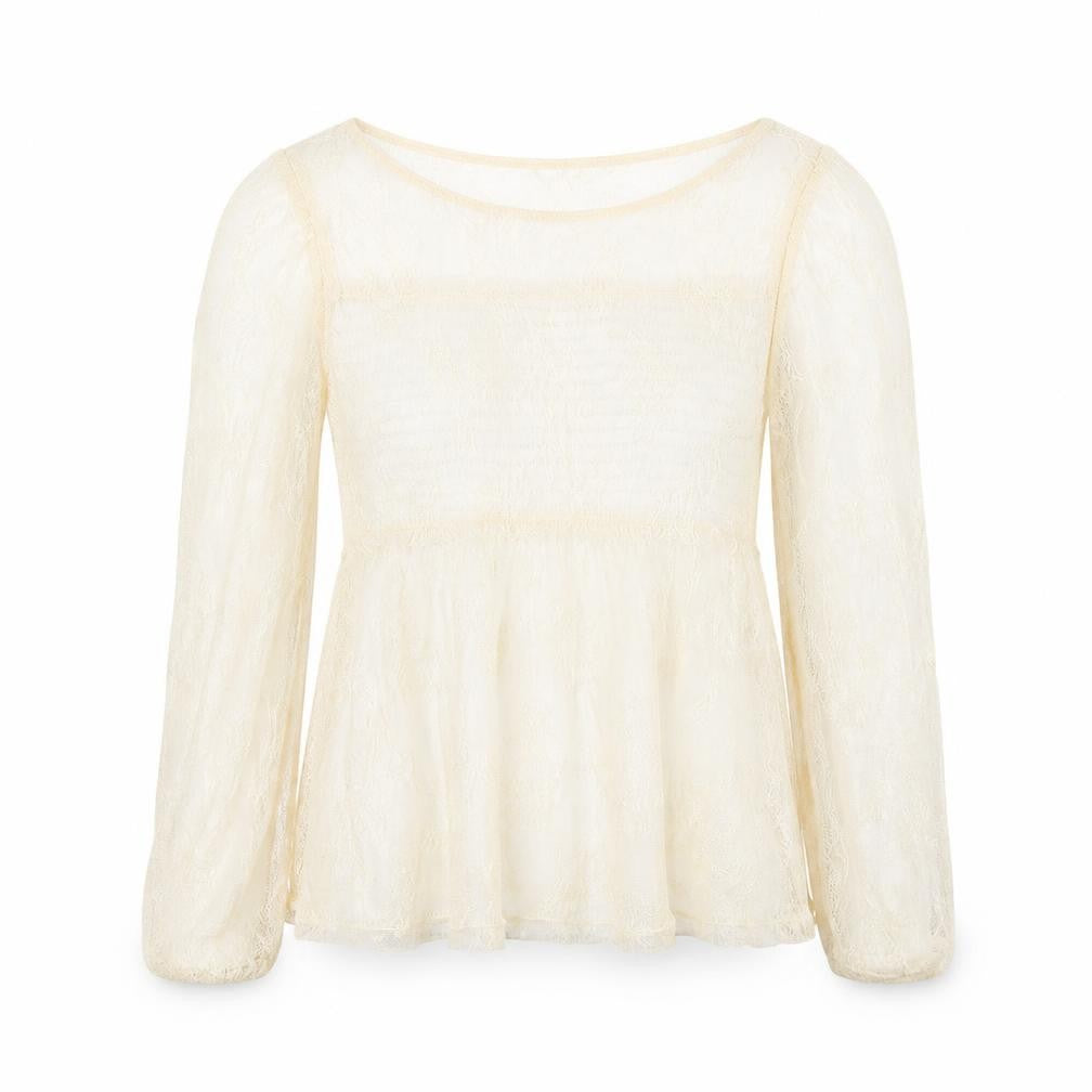 Front view of Primark women’s ivory floral basic blouse, size XS