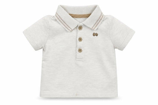 Front view of George boys’ ivory pullover polo, size 0-3, months