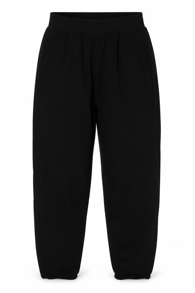 Front view of PRETTYLITTLETHING women’s black sweatpants, size UK 8, 23-inch leg