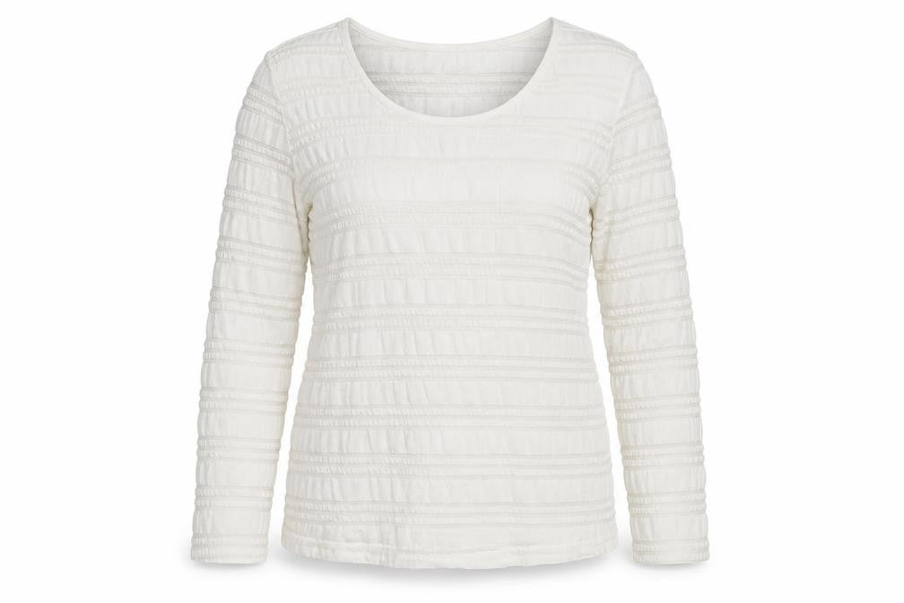 Front view of Limited women’s ivory basic t-shirt, size UK 14