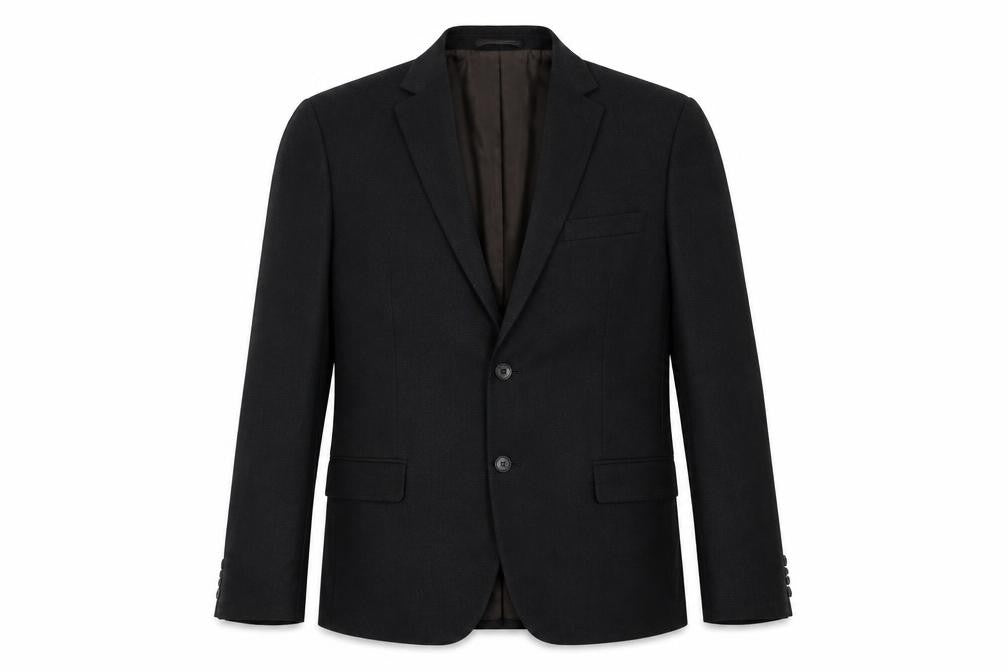 Front view of Preworn men’s black jacket suit jacket, size 42
