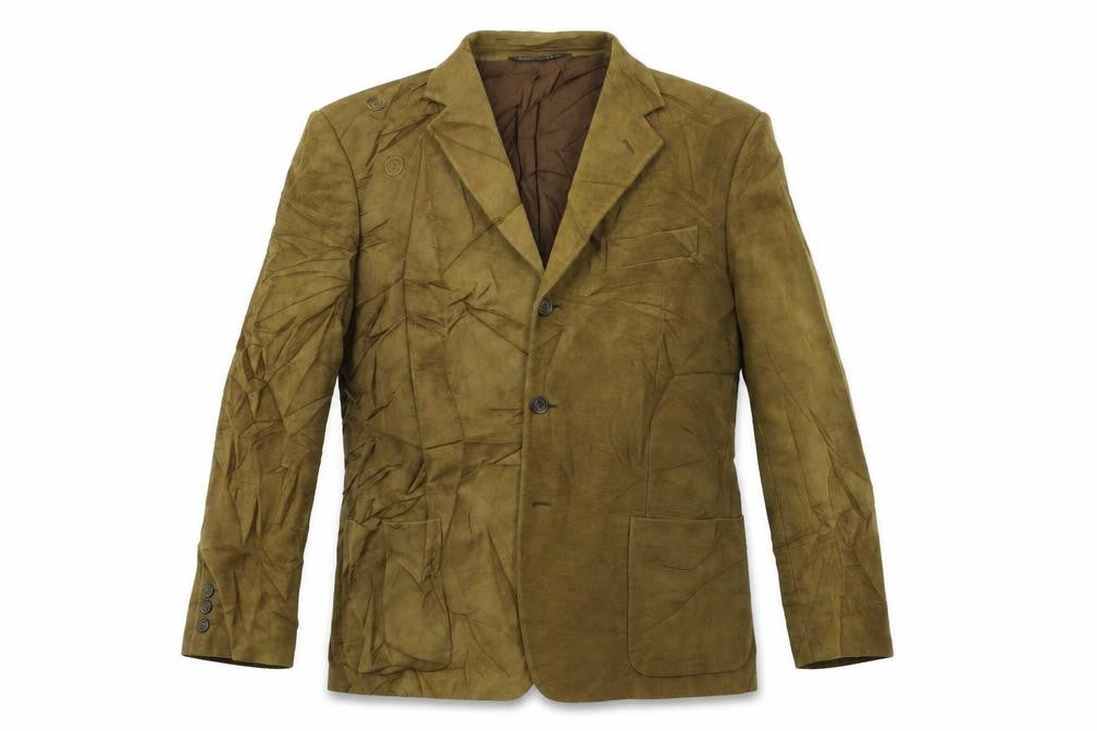Front view of Marks & Spencer men’s green rayon jacket suit jacket, size 42