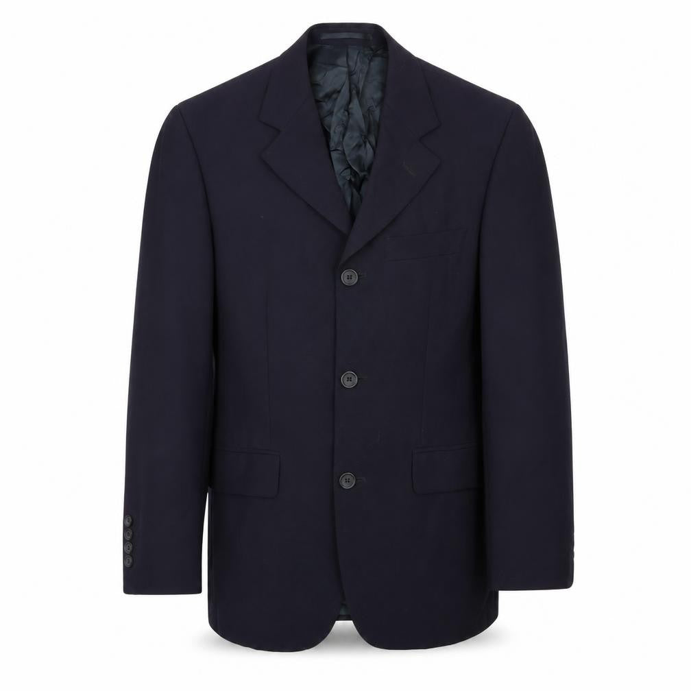 Front view of Preworn men’s blue jacket suit jacket, size 34