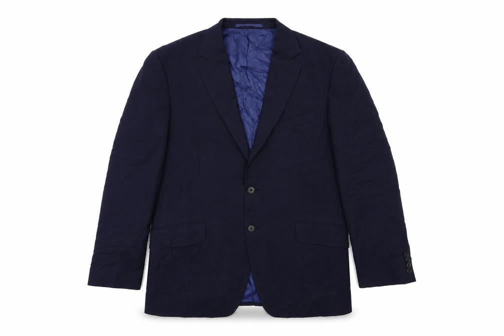 Front view of Marks & Spencer men’s blue jacket suit jacket, size 40