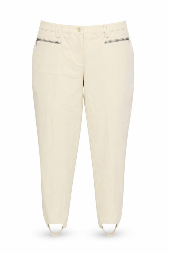 Front view of BC women’s beige trousers, size UK 20, 28-inch leg