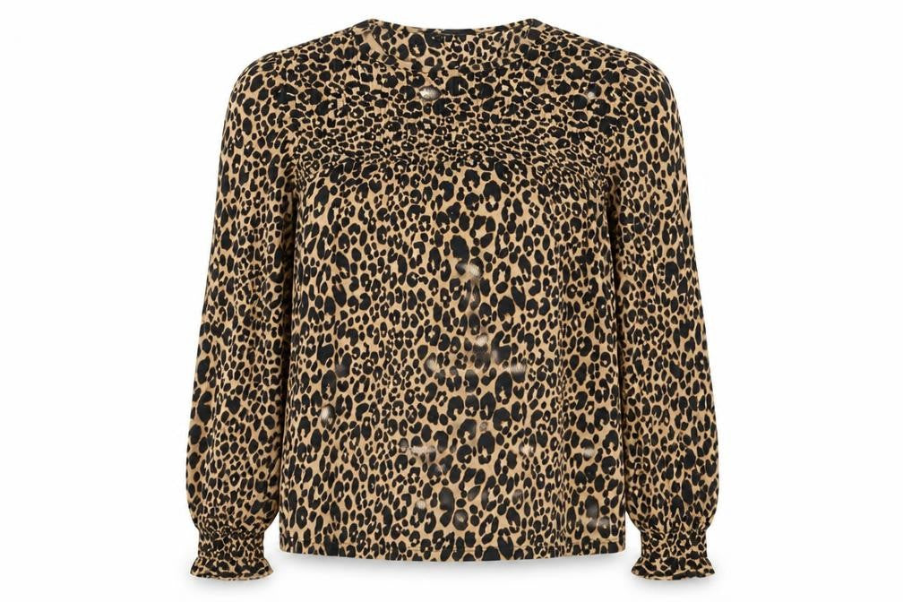 Front view of Next women’s multicoloured animal print basic t-shirt, size UK 6