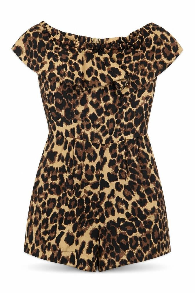 Front view of New Look women’s multicoloured animal print playsuit one-piece, size UK 8