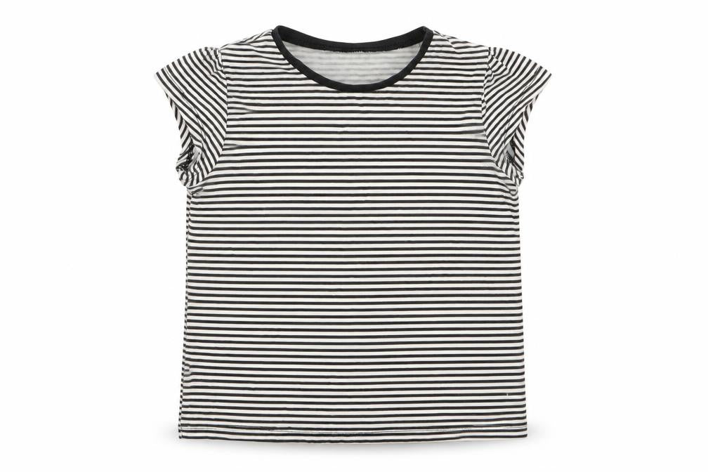Front view of Asda George girls’ multicoloured striped basic t-shirt, size 4-5, years